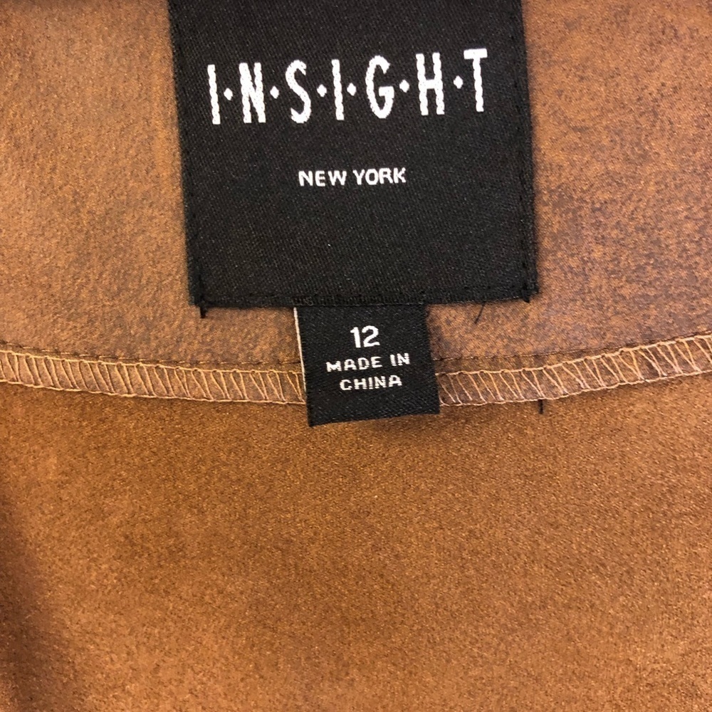 Insight Faux Suede Jacket Tobacco Brown Size 12 - Picture 8 of 10